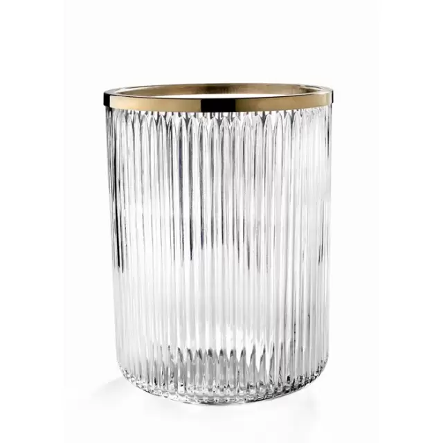 3SC ELEGANCE Ведро, без крышки, 20хh28х20 см, цвет: прозрачный хрусталь/золото 24к.
