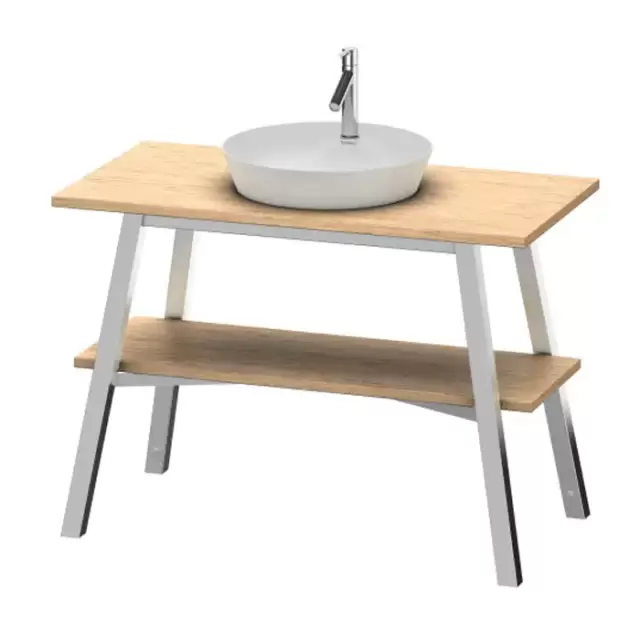 Duravit Cape Cod Консоль 82.5x112x5см., деревянная напольная с 1 полкой, с раковиной на 1 отв., цвет:европейский дуб