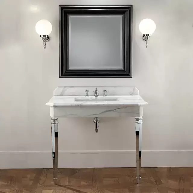 Devon&Devon Epoque Декоративная структура 100х59.7см, с раковиной на 3 отв., напольный, цвет: хром/белый мрамор