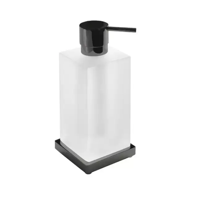 Colombo Look Дозатор для жидкого мыла, настольный, цвет: PVD графит полированный/матовое стекло