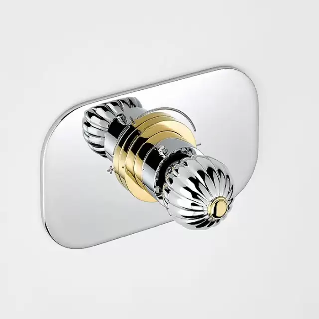 THG Mandarine metal Смеситель для душа встраиваемый, термостатический, внешняя часть, цвет: хром/золото