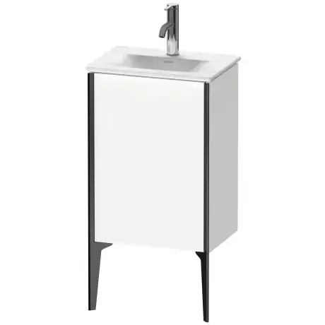 Duravit XViu Тумба подвесная 43x31x59.1см с раковиной, 1 дверца, (петли слева), ножки не вкл., цвет: белый глянцевый / края: чёрный матовый