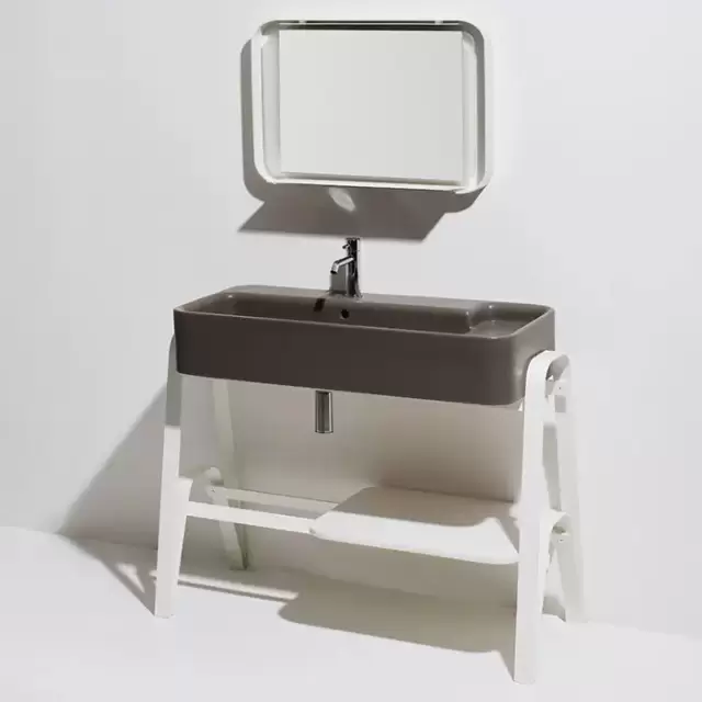 Simas Hop Раковина чаша подвесная 100x50xh18 см, без отв. для смесителя, цвет: moka matt