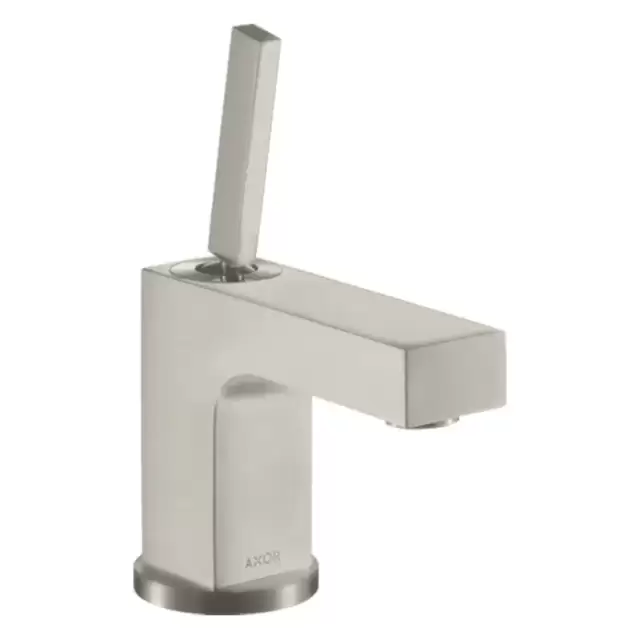Axor Citterio Смеситель для раковины 80, на 1 отв., излив 10.4см, с донным клапаном, цвет: сталь