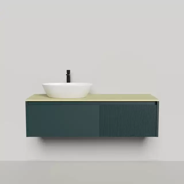 Salini Domino Тумба со столешницей и накладной раковиной, 140х50х40см., из S-Stone в сборе, крепеж; сифон; фасад: эмаль Ral6004, столешница: Ral1000