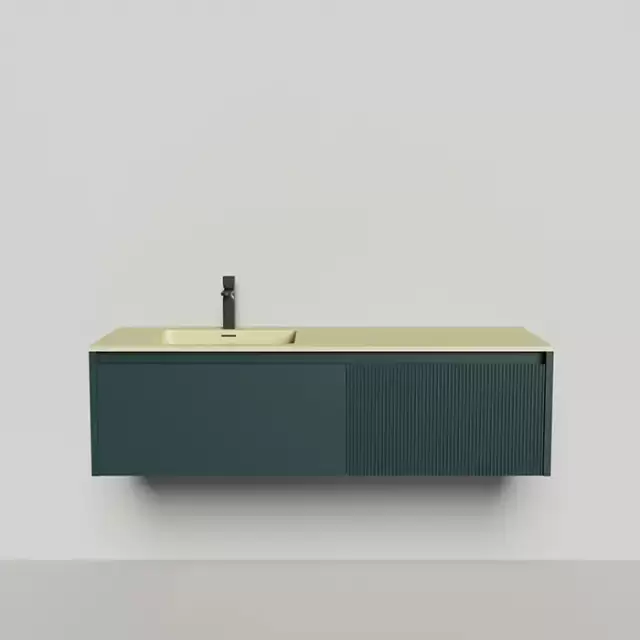 Salini Domino Тумба с раковиной, 140х50х40см., из S-Stone в сборе, крепеж; сифон; фасад: эмаль Ral6004, столешница: Ral1000