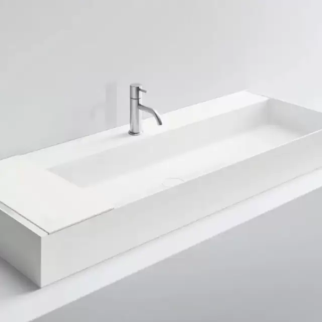 NOORTH milldue edition Раковина 126.5х47.2х12 см, 1 отв., накладная, цвет: белый