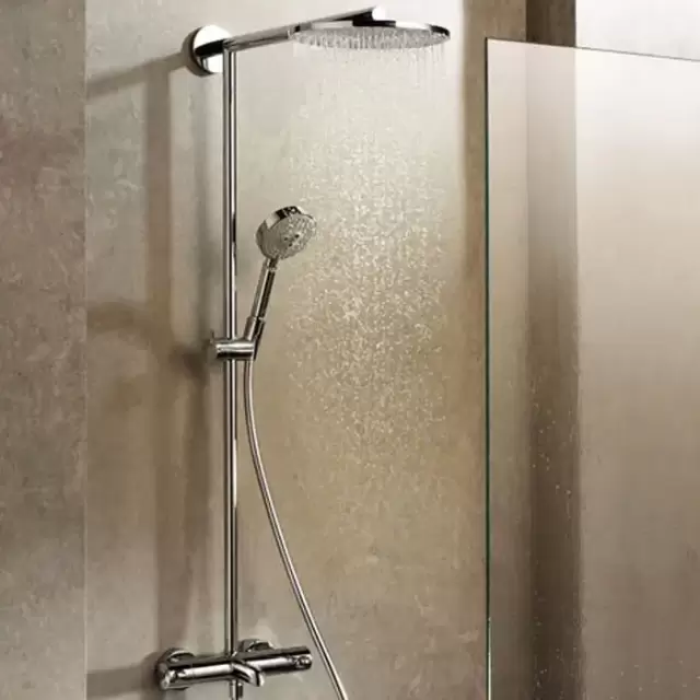 Hansgrohe Raindance Select S, Душевая система 240 Showerpipe для ванны, поворотный держатель 450 мм, цвет: Хром