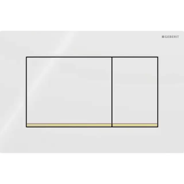 Geberit Sigma20 Клавиша для двойного смыва, квадратная, цвет: белый/позолота