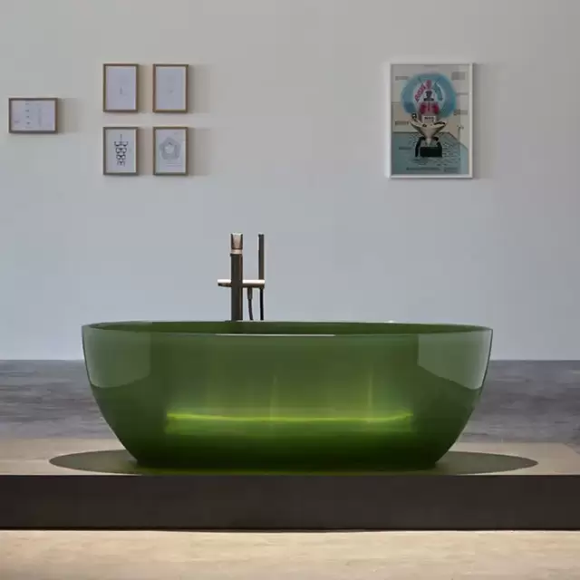 Antonio Lupi Reflex Ванна отдельностоящая, овальная, 167х86х53см, Cristalmood, цвет: Bottiglia