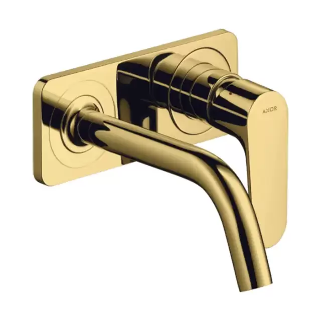 Axor Citterio M Смеситель для раковины, встраиваемый, излив: 16.7см., с панелью, цвет: полированное золото