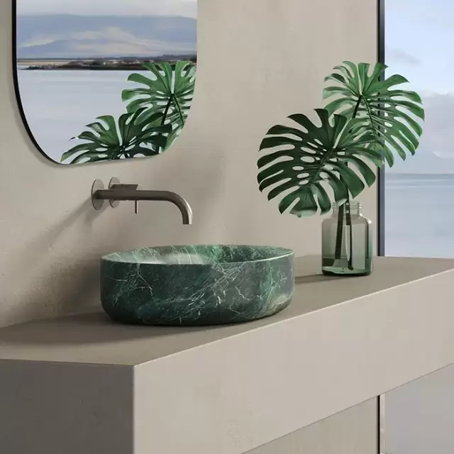 Dea Design Marble Monza Раковина 61.5х42х15см., накладная, без отв., мрамор, цвет: Stone Green