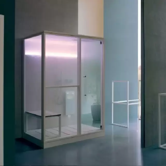 Effegibi H Large Хаммам с душем 173x102x220см, угловой DX, цвет: Soft Sand