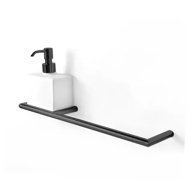 3SC Guy Полотенцедержатель и дозатор, 40см., слева, подвесной, композит Solid Surface, цвет: белый матовый/черный матовый