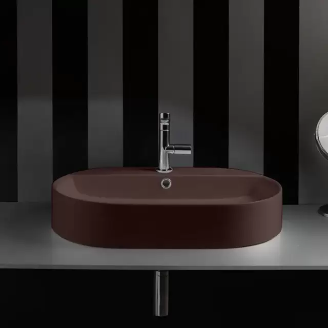 Kerasan Ciotola Раковина-чаша 65х40х12 см, 1 отв., с переливом, цвет: Borgogna matt