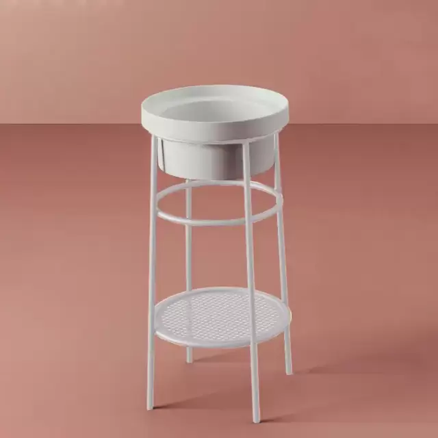 Artceram Fuori Scala Металическая структура &Oslash;38хh83см с раковиной, без отв., Fuori Scala &Oslash;40, напольный, цвет: белый матовый/белый глянцевый