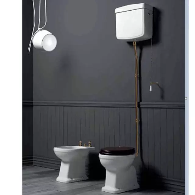 SIMAS Londra Унитаз 60х36.5см, c горизонтальным сливом, с высоким бачком, механизмом и трубой цвет бронза