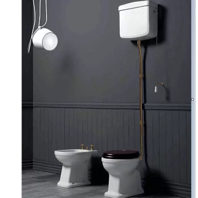 SIMAS Londra Унитаз 60х36.5см, c вертикальным сливом, с высоким бачком, механизмом и трубой цвет бронза