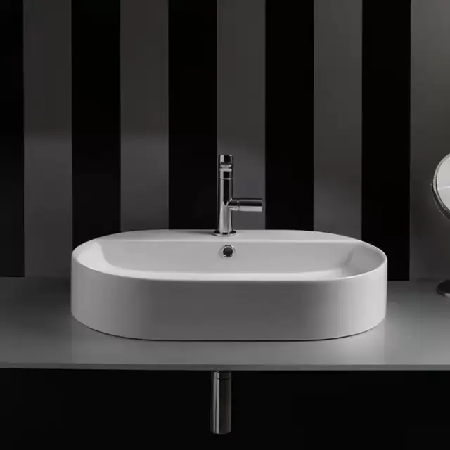 Kerasan Ciotola Раковина-чаша 65х40х12 см, 1 отв., с переливом, цвет: белый матовый