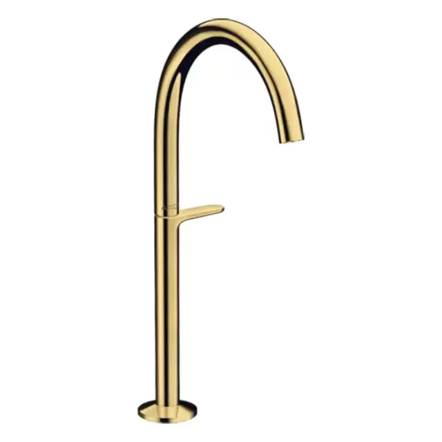 Axor One Смеситель для раковины Sel 260, на 1 отв., высокий, с донным клапаном Push-Open, цвет: полированное золото