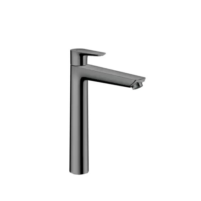 Hansgrohe Talis E Смеситель для раковины 240, на 1 отв, с донным клапаном, излив 183мм, цвет: шлифованный черный хром