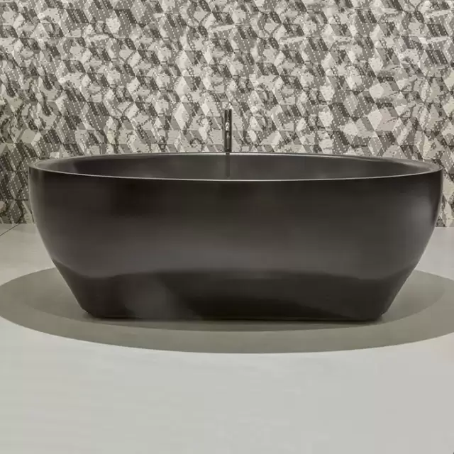 Antonio Lupi Solidea Ванна отдельностоящая 210х130х50 см из натурального камня, цвет: Nero Marquinia