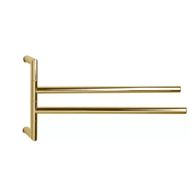 3SC Guy Полотенцедержатель двойной, поворотный, плечо 35см, цвет: золото 24к. Lucido
