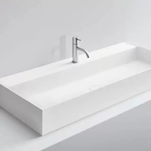 NOORTH milldue edition Раковина 108.4х47.2х12 см, 2 отв.,  двойная, накладная, цвет: белый