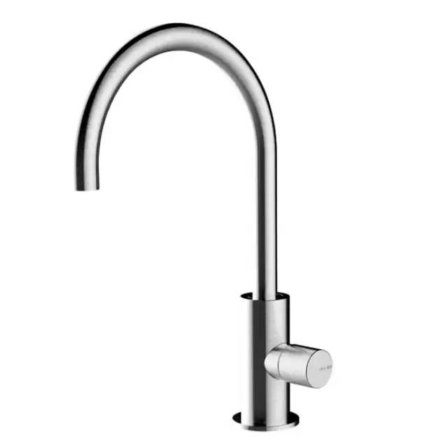 Bossini Nobu Смеситель с боковым управлением и поворотным изливом, без донного клапана, цвет: цвет: нержавеющая сталь