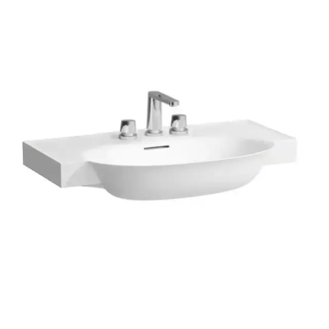 Laufen New Classic Раковина накладная 80х48х7.5см, с 3 отв., с переливом, цвет: белый