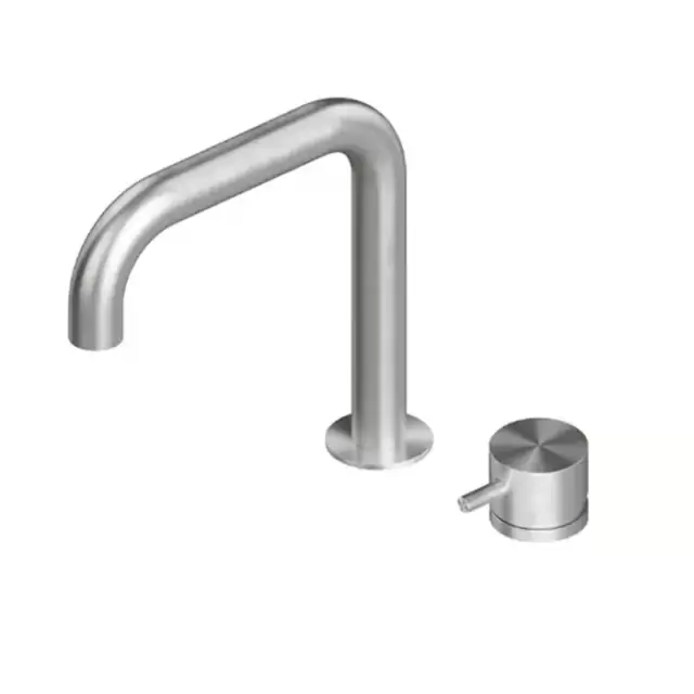 QuadroDesign Source Смеситель для раковины, на 2 отв., цвет: brushed stainless steel