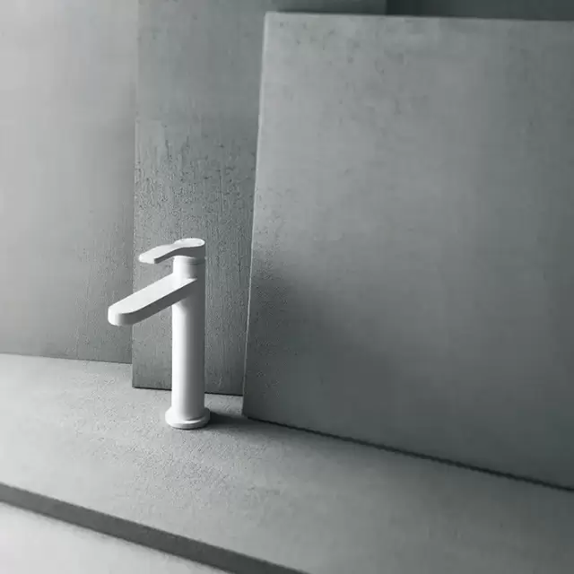 Fantini AL/23 Смеситель для раковины, 1 отв., излив: 120 мм, цвет: белый матовый