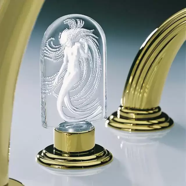 THG Na&iuml;ade Cмеситель для ванны, 4 отв., цвет: золото/прозрачный хрусталь