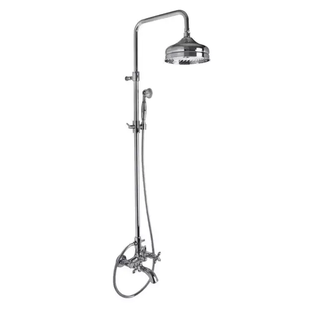 Carlo Frattini Olivia Смеситель внешнего монтажа с душевой стойкой, верхним душем и душевым комплектом, цвет: Хром