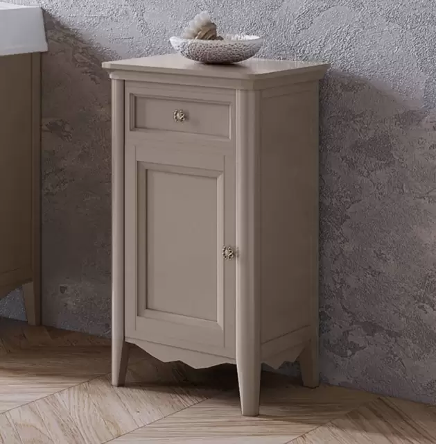 TW Veronica, Тумба 50.2/45x40/37.4 x h86.7см, 1 распашная дверка 1 выдвижной ящик, доводчики Blum (петли слева-SX), напольная, цвет: Tortora, ручки: Riflesso