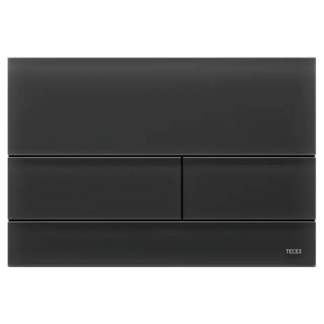 TECEsquare II, панель смыва с двумя клавишами металлическая, цвет: стекло черное сатинированное