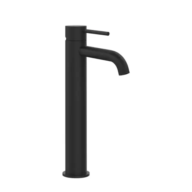 Gessi 316 Смеситель для раковины, на 1 отв., высокий h=30.5см, без донного клапана, излив 12.3см, цвет: Black XL