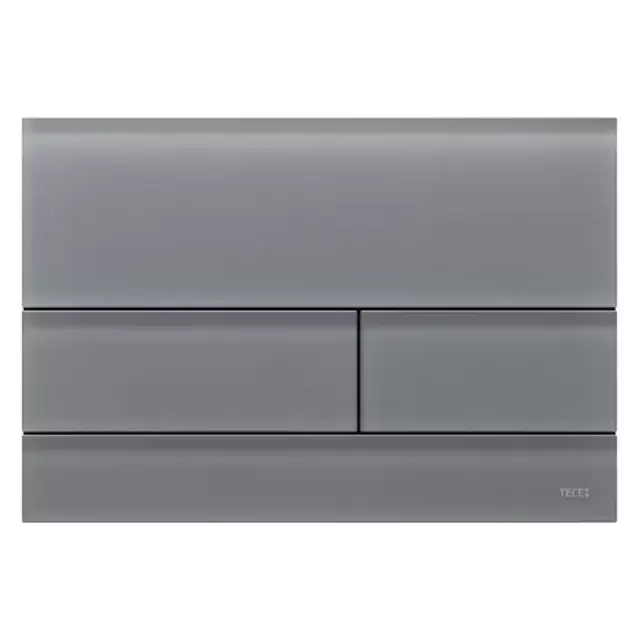 TECEsquare II, панель смыва с двумя клавишами металлическая, цвет: стекло серое сатинированное