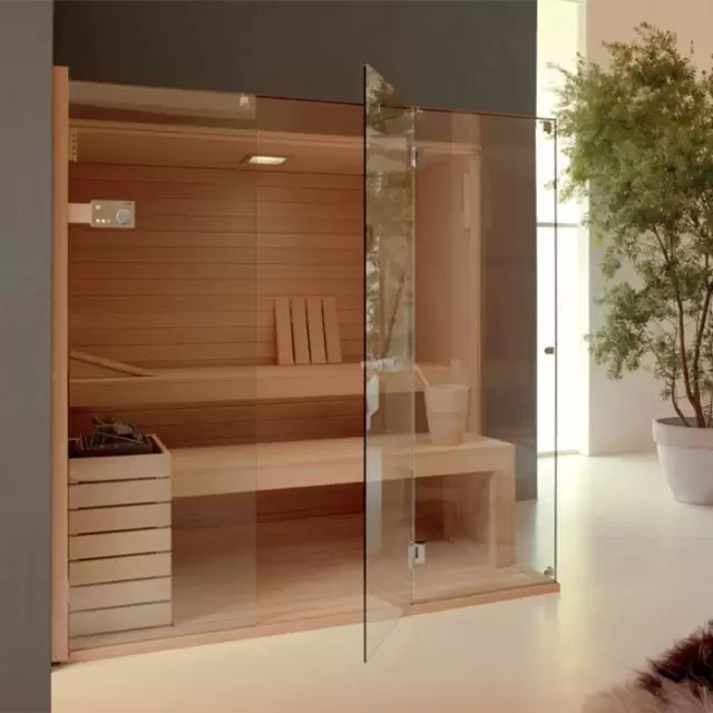 Effegibi Sky Corner 80 Сауна 200x180x201см, угловая DX, цвет: канадский хемлок