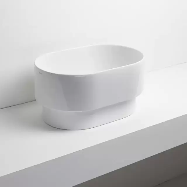 Simas Po-mo Раковина 50x33xh24см., полувстраеваемая сверху без отв., без перелива, цвет: белый