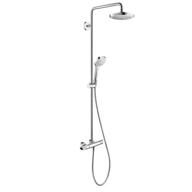 Hansgrohe Croma Select E 180 Showerpipe Душевая система, верхний душ 187мм, с ручным душем и смесителем, цвет: белый/хром