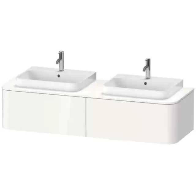 Duravit Happy D.2 Plus Тумба подвесная 160x55х35.4см, с 2 раковинами и 2 ящиками, цвет: белый глянцевый