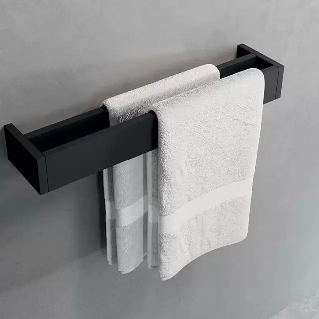 Novellini Kuadra Полотенцедержатель двойной 60см.из алюминия, цвет: черный матовый