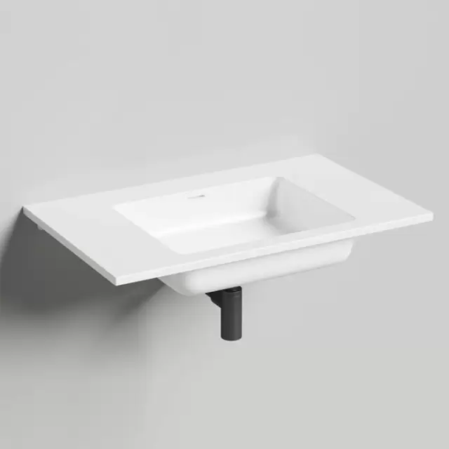 Salini Onda Раковина 80x50х16.3cм., без отв., c переливом, мат-л: S-Stone, цвет: белый матовый