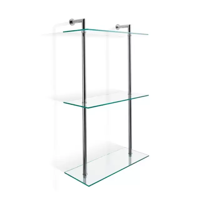 Decor Walther DW 016 Полочка 40x16x65см, 3 стеклянных яруса, подвесной, цвет: хром