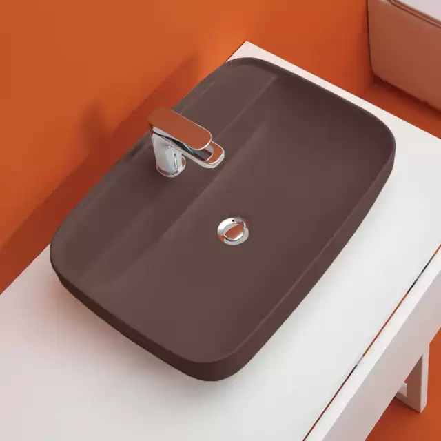 Kerasan Tribeca Раковина 60х43 см, 1 отв., накладная, цвет: Borgogna matt
