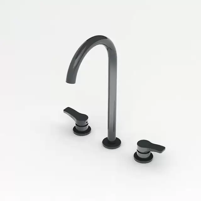 Fantini AL/23 Смеситель для раковины, 3 отв., высокий излив, излив: 160 мм, цвет: черный матовый