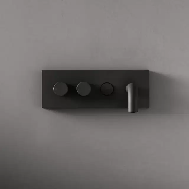 Fima Carlo Frattini Switch ON Смеситель для раковины, встраиваемый, излив: 20.7см., c кнопкой on/off, цвет: черный матовый