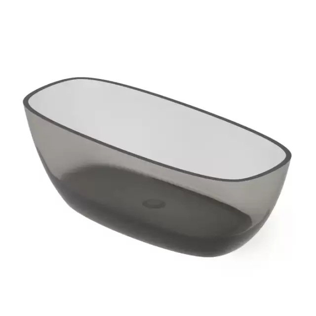 Dea Design Soul Ванна 170х72х56см., отдельностоящая, Glasstech, прозрачная смола, цвет: Smoky Black R4
