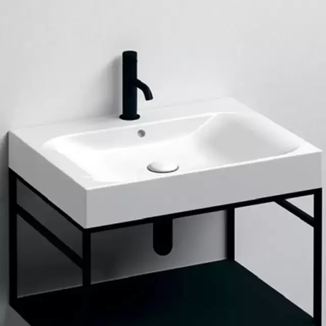 Kerasan Cento Раковина 50х45см, с 1 отв., с переливом, цвет: белый матовый